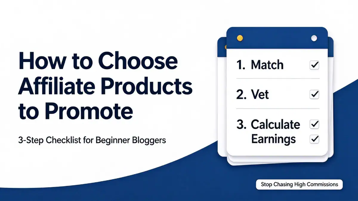 how to choose affiliate products to promote 3 step checklist for beginner bloggers