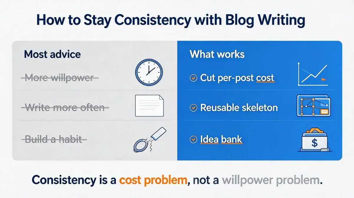 how to stay consistent with blog writing: why more willpower doesn't work and what actually works
